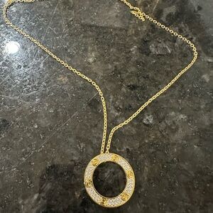 Gold Circle Pendant Necklace